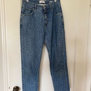 Closed Blue Denim Jeans, cropped with star design